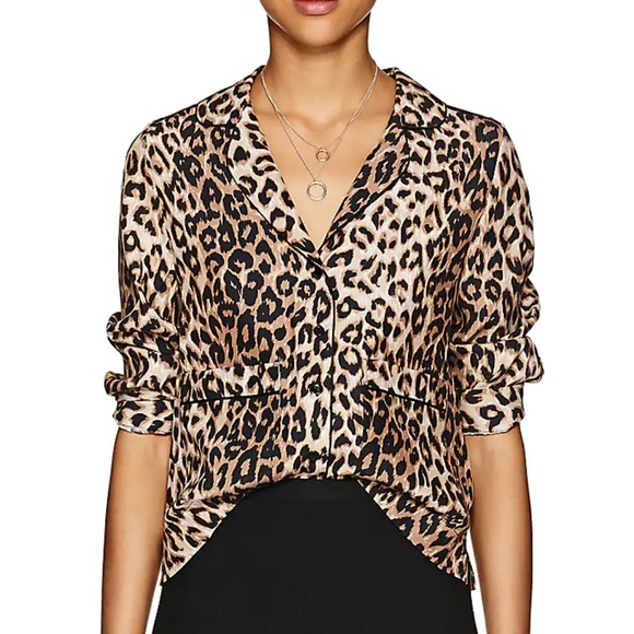Barneys  Leopard / Animal Print Silk Top - Picture 1 of 2
